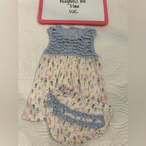Magnetic Me Blue and White Ice Cream Print Baby Dress Set